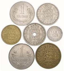 Samling inkl. Kryolith, 10 øre 1922. (7)