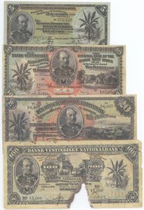 5-, 10-, 20-, 100 Francs 1905. (4)